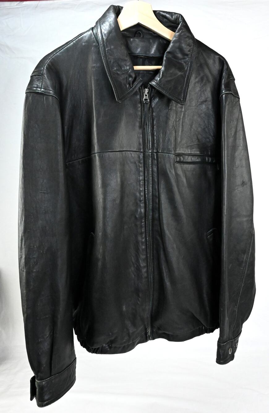 Vintage American Classics Men's Black Leather Bomber Jacket 640629 XL